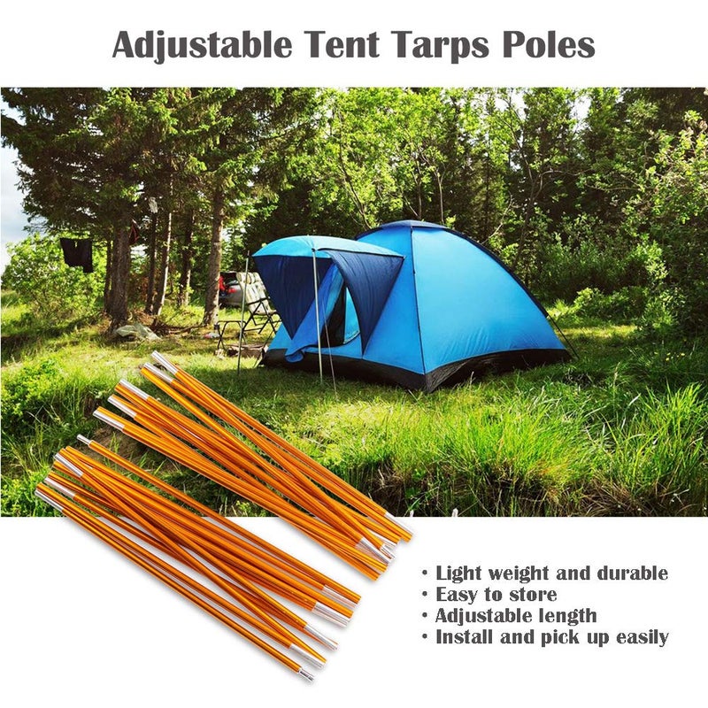 Odoland Adjustable Telescoping Aluminum Tarp and Tent Poles Set of 2 - Collapsible Lightweight for Camping, Backpacking, Hammocks, Sun Shade Shelters, and Awnings - Image 2